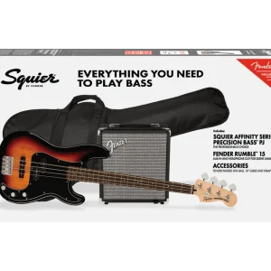 Fender Squier Affinity Precision Bass PJ LRL 3 Color Sunburst Pack