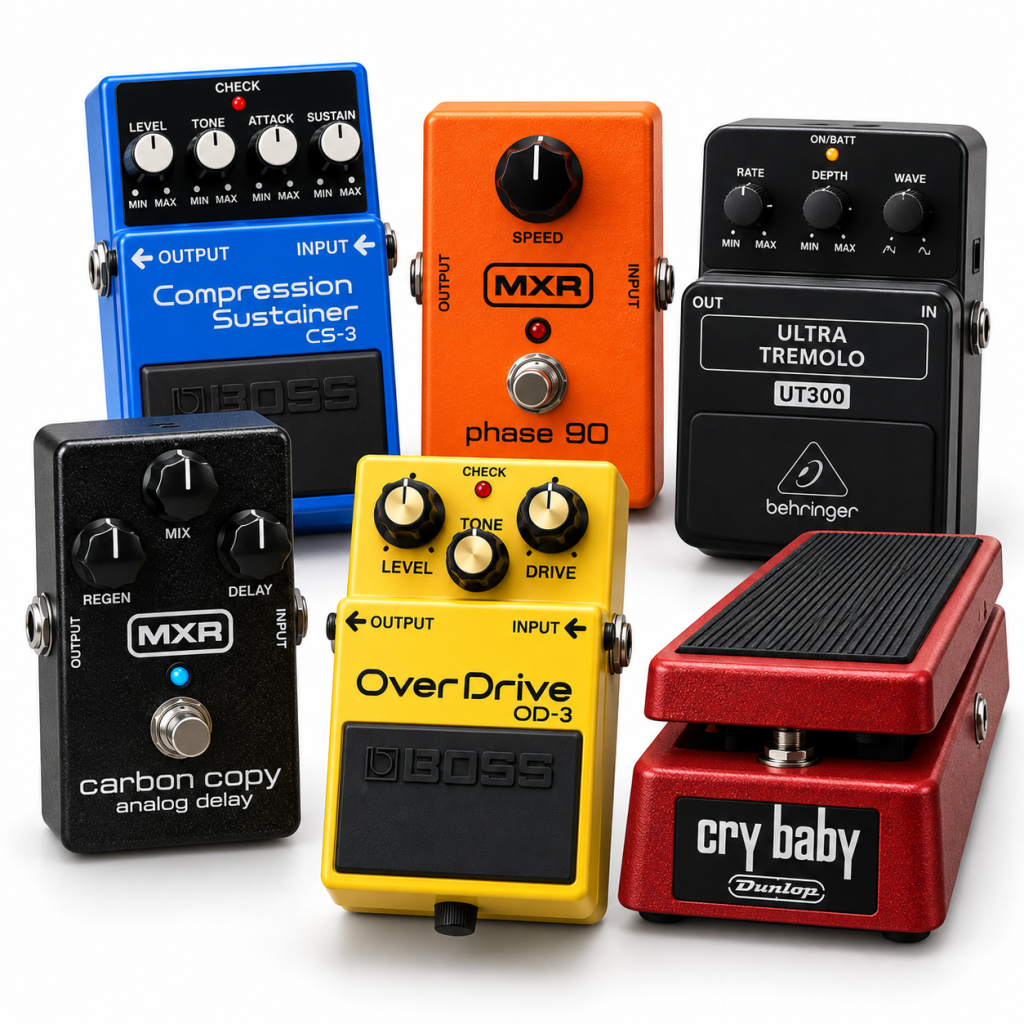 Pedales para guitarra y bajo
